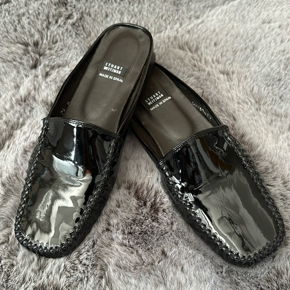 Stuart Weitzman Shoes - Stuart Weitzman patent Black mules size 7.5
